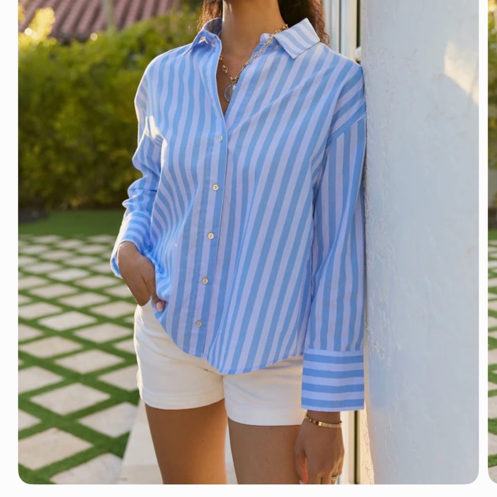 Blue Striped Women's Button down